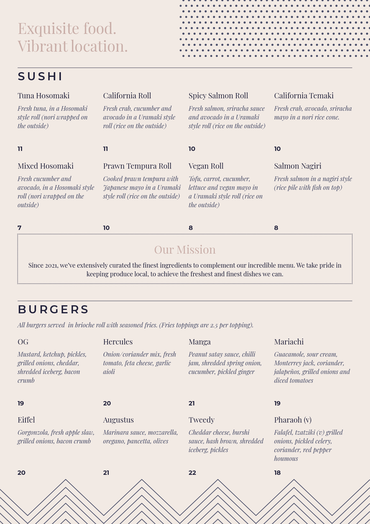 Burshi Menu - Design Agency Brighton